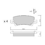 FREN BALATASI ARKA Benzin-Dizel 02-06 TOYOTA COROLLA AIS BPTO-2001