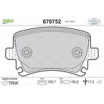 VW CADDY FREN BALATASI ARKA 04- VALEO 1K0698451K