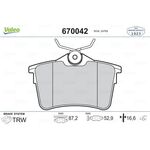 PEUGEOT PARTNER FREN BALATASI ARKA 02- VALEO 1608520480 / 4254.14