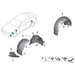 BMW G20 ÇAMURLUK DAVLUMBAZI ÖN SAĞ ARKA​ 17- IOE-BMW 51717340928 BMW G20-G21-G28 yedek parça