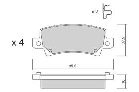 FREN BALATASI ARKA Benzin-Dizel 02-06 TOYOTA COROLLA AIS BPTO-2001