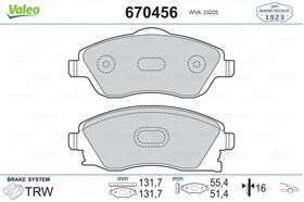 FREN BALATASI ÖN OPEL CORSA C 01- VALEO 1605974