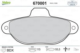FREN BALATASI ÖN FIAT PANDA 99- VALEO 77362479