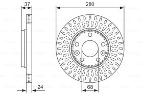 FREN DİSKİ ÖN 280MM (5 BIJON) 07- RENAULT FLUENCE BOSCH 402060010R