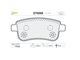 FREN BALATASI ARKA RENAULT MEGANE 08- VALEO 440604694R