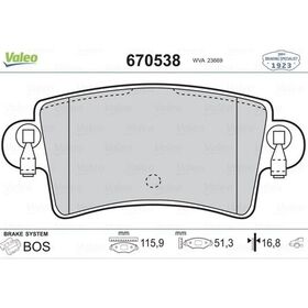 FREN BALATASI ARKA RENAULT MASTER 01-08 VALEO 7701206763