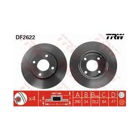 FREN DİSKİ ARKA FORD MONDEO 98-00 TRW 93BX2A315AD