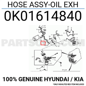 YAĞ ÇIKIŞ HORTUMU 94- KIA BESTA MANDO 0K01614840